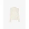 Whistles Womens Cream Mira Funnel-neck Cotton-blend Jumper In Gray
