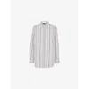 Whistles Womens Multi-coloured Mixed Stripe Oversized Cotton Shirt In Animal Print