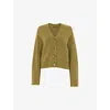Whistles Womens Pocket Relaxed-fit Wool-blend Knitted Cardigan Pale Green In Pale Green