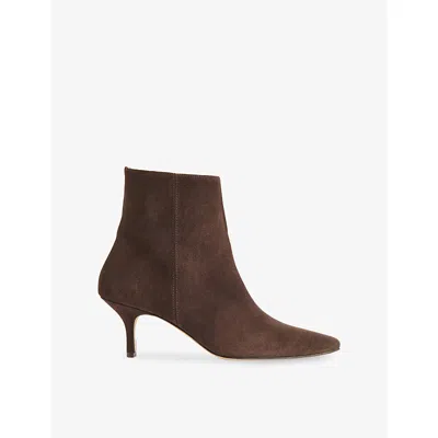 Whistles Omens  Pointed Suede Heeled Boots In Brown
