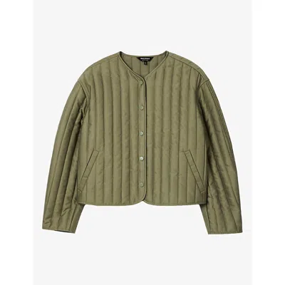 Whistles Omens  Quilted Lyocell And Cotton Jacket In Khaki/olive