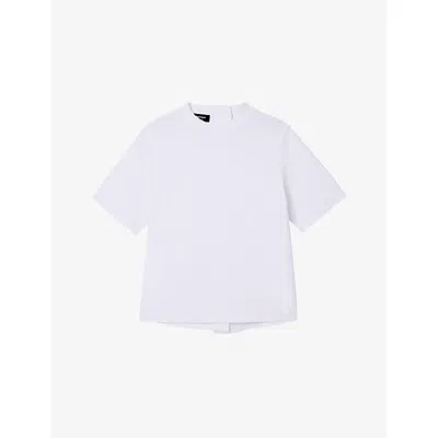 Whistles Omens  Relaxed-fit Buckle-embellished Cotton-jersey T-shirt In White