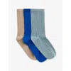 Whistles Omens  Ribbed Pack Of Three Cotton-blend Socks In Multi-coloured