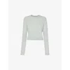 Whistles Womens Round-neck Slim-fit Stretch Alpaca-blend Jumper Pale Green In Pale Green