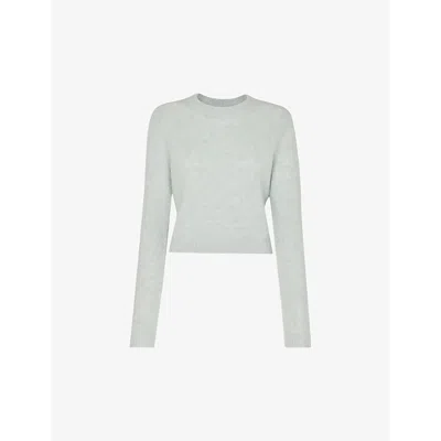 Whistles Womens Round-neck Slim-fit Stretch Alpaca-blend Jumper Pale Green