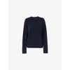Whistles Womens Navy Side-split Knitted Wool-blend Jumper In Navy