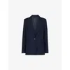 Whistles Womens Blue Single-breasted Pinstripe Stretch-woven Blazer In Blue