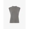 Whistles Womens Grey Sleeveless Relaxed-fit Wool Top In Grey