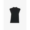 Whistles Womens Black Sleeveless Round-neck Wool Sweater Vest In Black