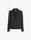Whistles Womens Dark Grey Slim-fit Single-breasted Jersey Jacket In Dark Grey