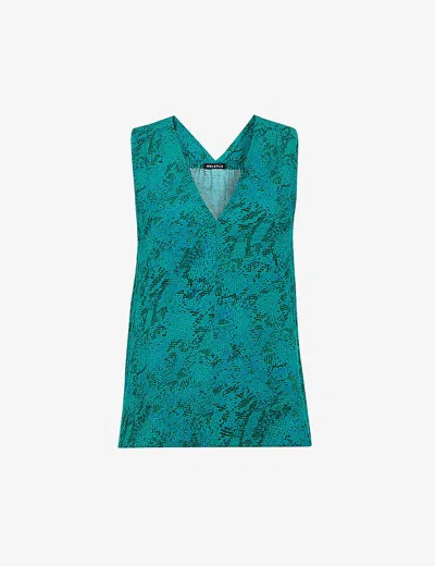 Whistles Sleeveless V Neck Top In Multi-coloured