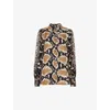 Whistles Omens  Snakeskin-print Oversized-fit Viscose And Silk-blend Shirt In Snake Print