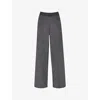 Whistles Womens Sparkle-knit Metallic-fibre Wide-leg Trousers Black In Black