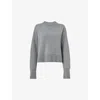 Whistles Womens Split-back Knitted Wool And Cashmere-blend Jumper Grey In Grey