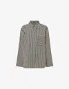 Whistles Womens Black Stripe-print Relaxed-fit Cotton Pyjama Shirt In Black