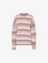 Whistles Womens Multi-coloured Striped Round-neck Knitted Jumper In Multi-coloured