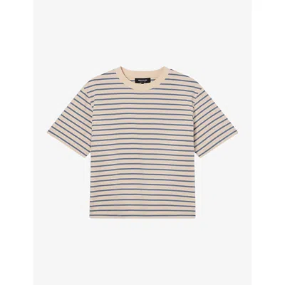Whistles Womens Multi-coloured Striped Short-sleeve Cotton T-shirt In Neutral