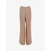 Whistles Womens Barely Black Teigan Flared-leg High-rise Metallic-satin Trousers In Barely Black