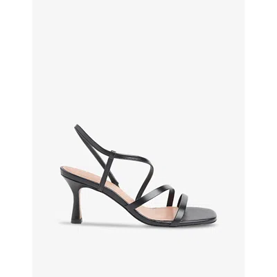 Whistles Womens Black Tenley Strappy Leather Heeled Sandals