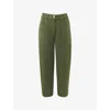 Whistles Petite Tessa Casual Trousers In Khaki/olive