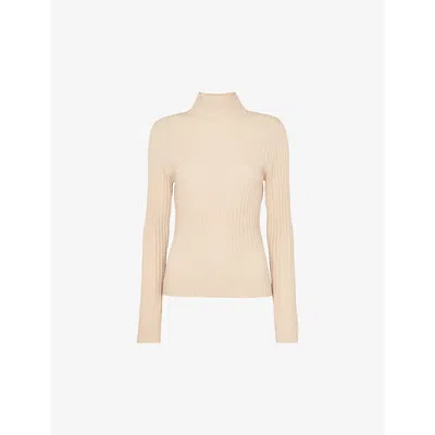 Whistles Womens Cream Textured Slim-fit Woven Jumper