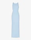 Whistles Tie Back Maxi Dress In Pale Blue