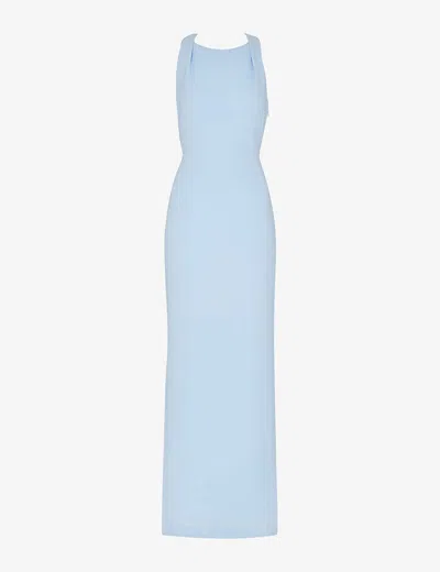 Whistles Tie Back Maxi Dress In Pale Blue