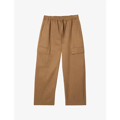 Whistles Womens Cream Utility Barrel-leg Cotton Trousers In Nude