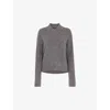 Whistles Womens V-neck Ribbed Wool-blend Jumper Grey In Grey