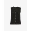 Whistles Womens V-neck Sparkle-knit Vest Black In Black