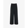 Whistles Womens Black Wide-leg High-rise Stretch-woven Trousers In Black