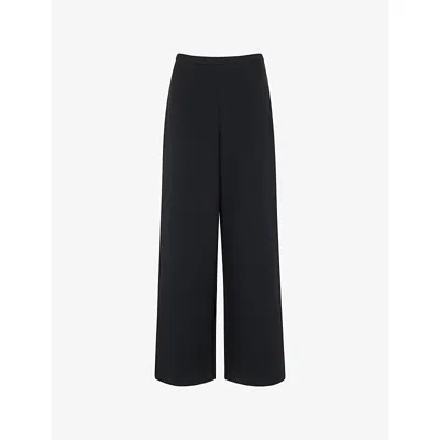 Whistles Womens Black Wide-leg High-rise Stretch-woven Trousers