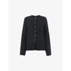 Whistles Womens Wide-sleeved Cotton-blend Cardigan Black In Black