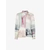 Whistles Omens  Wild Horse-pattern Silk Shirt In Ivor/multi