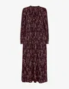 Whistles Wisteria Dot-print Trapeze-shape Woven Midi Dress In Multi-coloured