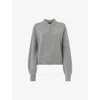 Whistles Womens Zip-front Long-sleeve Knitted Bomber Cardigan Grey In Grey