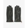 Whistles Omens  Zipped Leather Gloves In Black