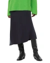 Whistles Ottoman Asymmetrical Midi Skirt In Navy