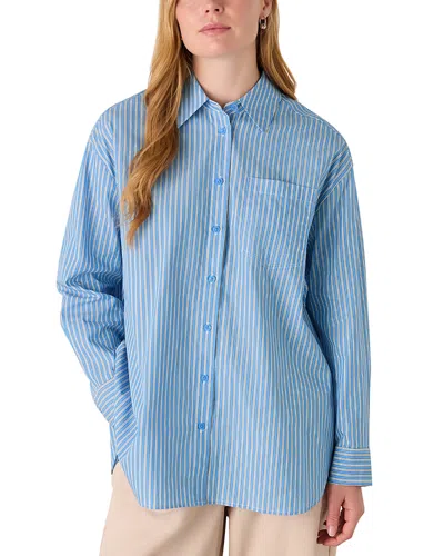 Whistles Oversize Stripe Shirt In Blue