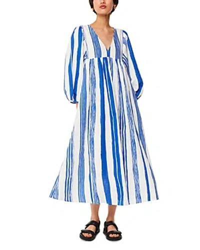 Whistles Painted Stripe Gloria Dress In Blue/white