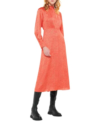 Whistles Pebble Spot Print Midi Dress In Red/multi