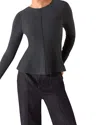Whistles Peplum Knit Top In Dark Grey