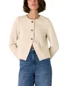 Whistles Petite Anne Ponte Button Jacket In Neutral