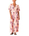 Whistles Petite Floral Button Front Jumpsuit
