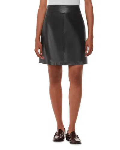 Whistles Petite Leather A Line Skirt In Black