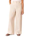 Whistles Petite Linen Stripe Trousers In White