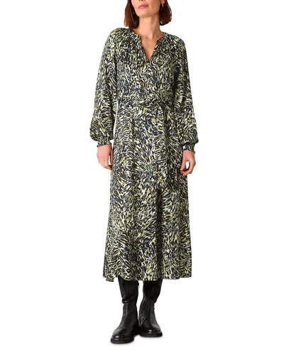WHISTLES PETITE MARLOW LEOPARD SWIRL DRESS