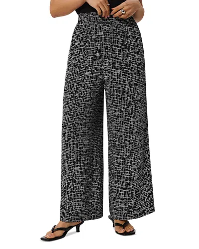 Whistles Petite Woven Grid Crop Trousers In Multi