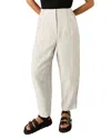 Whistles Petites Authentic High Rise Barrel Leg Jeans In Oatmeal In Oatmeal