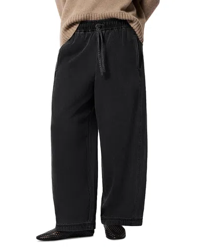 Whistles Petites Casual Denim Barrel Trousers In Black